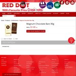 Magnum Chocolate Bars 90g $1 @ Red Dot [WA]