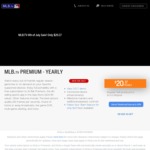 MLB.tv Yearly Premium Subscription $20.17 USD (~ $26 AUD) Normally $99 USD (~ $129 AUD)