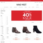 NineWest Extra 40% off Sale Items in-Store and Online Womens Shoes from $41.96 Free Shipping Min Order $100