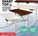 Height Adjustable Standing Desk Sit Stand Motorised Electric Table base only $287.20 100x60cm $311.20 140x60cm $335.20 delivered