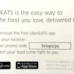 UberEATS $10 Off Code, for Brisbane First-Time UberEATS Users Only