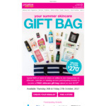 Skincare Gift Bag Valued over $270 @ Priceline When You Spend $69 on Skincare, Suncare or Tanning across Participating Brands