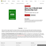 40% off Xbox Live 3-Month Gold Membership Card $17.95 @ Microsoft Store