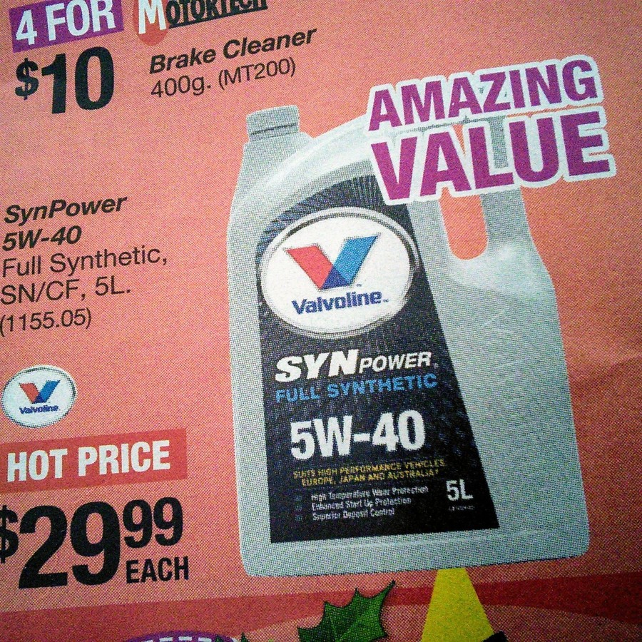 Valvoline SYNpower Full Synthetic 5W 40 5L 29 99 Repco OzBargain Valvoline SYNpower Full Synthetic 5W 40 5L 29 99 Repco OzBargain