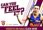 [QLD] Brisbane Lions Vs Sydney Swans 2 for 1 Tickets Plus Booking Fees @ Ticketmaster