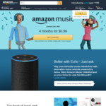 Amazon Music Unlimited - 4 Months for $0.99 (Usually $11.99/Month) @ Amazon AU (New Subscribers)