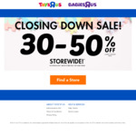 Toy R US Closing down Sale 30-50% off