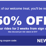 50% off All Rides for 14 Days @ Ola ($10/Trip) (New Users Only) 