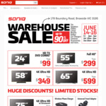 Mid-Year Warehouse Sale up to 90% off New & Refurb TVs & Electronics, 24" $99, 65" $499, 75" $999, $1 Wall Mounts + More @ SONIQ
