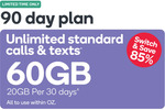 Kogan Mobile | $14.90 for 90 Days | 20GB Per 30 Days | Unlimited Talk & Text (Porting Australian Number to Kogan Required)