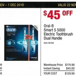 Oral-B Genius 8000 Dual Handle Toothbrush $169.99,  Oral-B Smart 5 5000 Dual Handle $129.99 @ Costco (Membership Required)