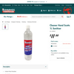 Scotts Instant Hand Sanitiser 1 Litre $11.88 [In-Store Only] @ Bunnings