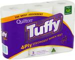 ½ Price Quilton Tuffy 4ply Paper Towels 3pk $2.15, Red Island Olive Oil 500mL $4.05 @ Woolworths