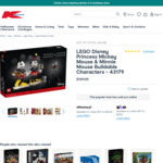 [WA] LEGO Disney Mickey Mouse & Minnie Mouse Buildable Characters 43179 $139 Delivered @ Kmart