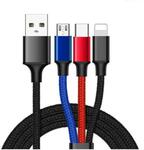 4Pcs Only $15.99 (AU$21.20) 3 in 1 Multi Fast Charging Cable USB for iPhone Samsung Smartphone Delivery @usadino.com
