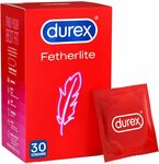 Durex Fetherlite Ultra Thin Feel Condoms, 30 Pack $10.13 ($9.12 S&S) + Delivery ($0 with Prime/ $39 Spend) @ Amazon AU