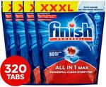 4x 80pk (320) Finish Powerball All-in-1 Max Dishwashing Tabs $49 + Shipping ($0 with Club Catch) @ Catch