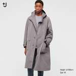 Men's +J Oversized Hooded Long Coat Grey, White or Black $79.90 Delivered @ Uniqlo