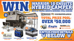Win a Warrior-10 Ensuite Hybrid Camper and More Worth $49,043 or 1 of 25 Runner-up Prizes Worth $40 from What's Up Downunder