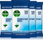 Dettol Antibacterial Disinfectant Wipes 480 (4x120 Pack) $18.82 for First S&S Order Only + Del ($0 Prime/ $39 Spend) @ Amazon AU