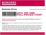 Borders 20% Off One Full Priced Item