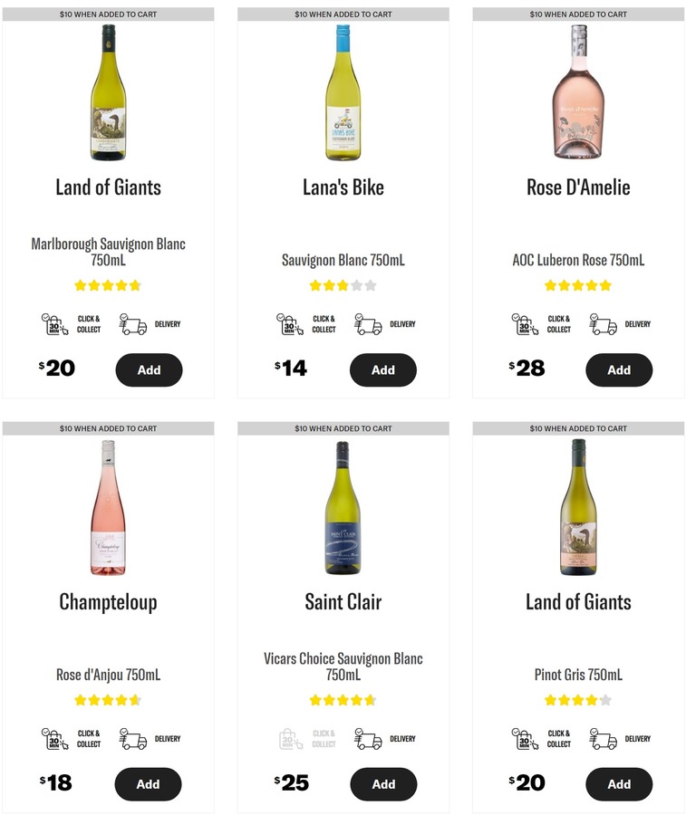 85 Selected Wines $10 Each + Delivery ($0 C&C/ $100 Order) @ Liquorland ...