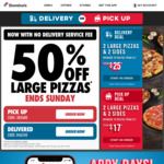 [NSW] Large Traditional Pizza $5.95, Large Value Pizza $3.95 @ Domino’s (Blacktown, Parramatta and Toongabbie)