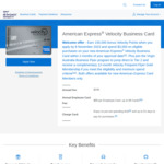 AmEx Velocity Business Card: 150000 Velocity Points & 1 Year Gold Velocity Membership with Min Spend $3000 in 2 Months, $249 Fee