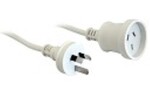 15m Extension Power Lead, 10A, White, $5 + Delivery ($0 MEL C&C) @ Rockby Electronics
