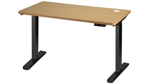 Oikiture Oak Electric Standing Desk Dual Motor Height Adjustable Sit Stand Desk - 150cm $387 Delivered Only @ Harvey Norman