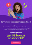 $5 Bonus Cashback on Min. $5 Spend in One Transaction at Select Brands (Activation Required) @ Cashrewards