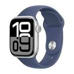 Apple Watch 10 GPS + Cellular Silver Aluminium Case with Denim Sport Band - 46mm S/M or 42mm M/L $649 Delivered @ Amazon AU