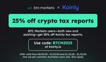 25% off Koinly Crypto Tax Reports @ BTC Markets