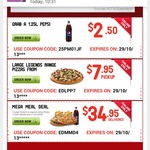 [Pizza Hut] 1.25L Pepsi $2.50 / Large Legends Range $7.95 / Mega Meal Deal $34.95
