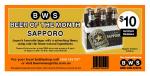 BWS Beer of the Month - SAPPORO - $10 a six pack