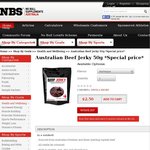 NBS Beef Jerky $2.50/50g or $50/Kg + Shipping