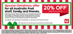 20% off on Selected Products with Voucher at Australia Post - Ends 15 DEC - Good for Gifts