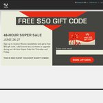 Waves 48 Hour Sale Plus $50 Gift Code When You Enter Your Email