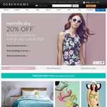 Debenhams Australian Day Promotion - 20% off Full Priced Items + Free Shipping £50+ Orders