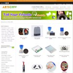 ArtsCow 10 Items for $20 (USD; Coin Purses, Stamps, Key Chains, Dog Tags)