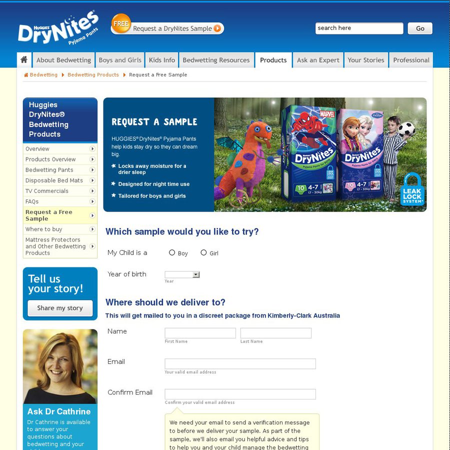 Huggies drynites 2024 free sample