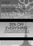 Saba Family and Friends Offer 35% OFF Everything