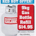 9KG Gas Bottle Refill for $14.95 @ Barbeques Galore