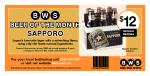 BWS Mates Beer of the Month -  6 x 355ml Bottles of Sapporo for $12