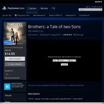 Brothers PS4 (Aus PSN) $14.95  ($6.96 w/PS+) Totally Digital PSN Sale