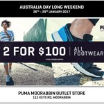 2 Pairs for $100 All Footwear @ PUMA Moorabin Outlet Store (Vic)