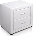 Deluxe PU Leather 2 Drawers Cabinet Black/White $81 Delivered @Shoppingjoey