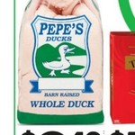 Pepe's Frozen Whole Duck 1.8 Kg $9.49 (½ Price) @ Woolworths 8/3
