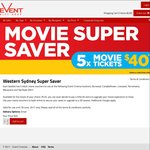 5x Adult Movie Vouchers for $40 @ Event Cinemas: Valid in Burwood, Campbelltown, Liverpool, Parramatta, Macquarie & Top Ryde NSW