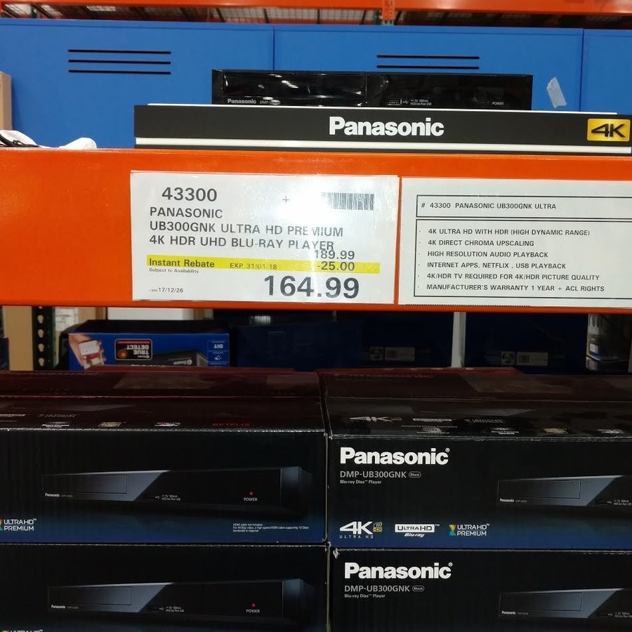 Panasonic 4k Ultra Hd Blu Ray Player Region Free 164 99 Costco Ringwood Vic Membership Required Ozbargain